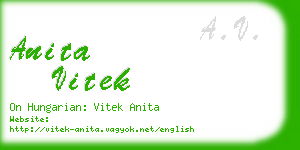 anita vitek business card